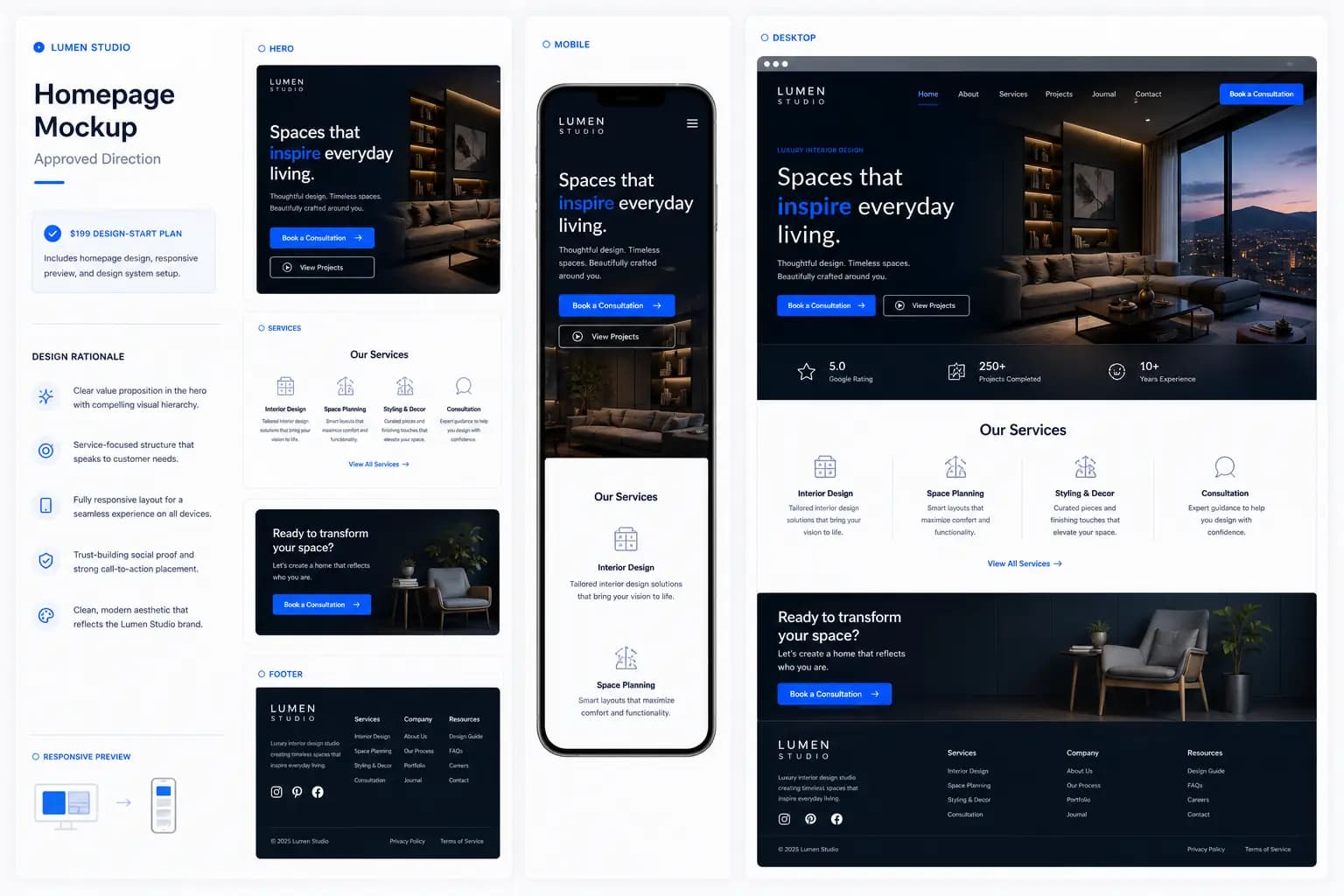 Homepage Mockup example