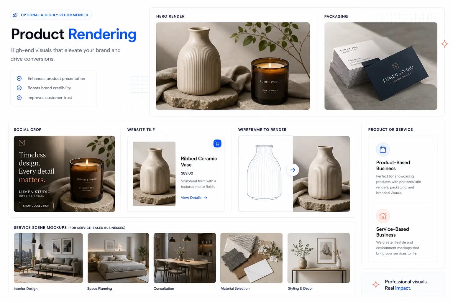 Product or Service Rendering example